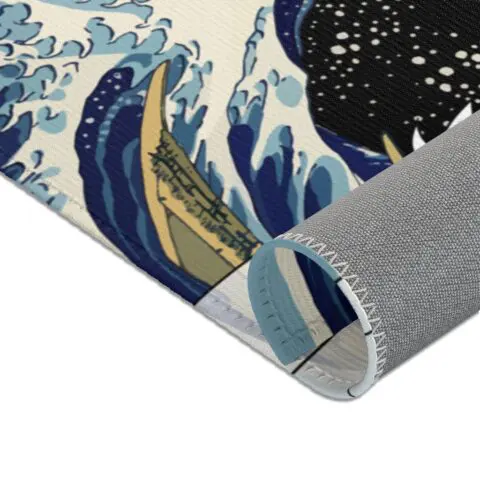 Great Wave Off Ahegao Rug - Image 3