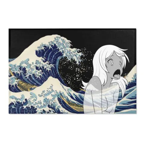 Great Wave Off Ahegao Rug